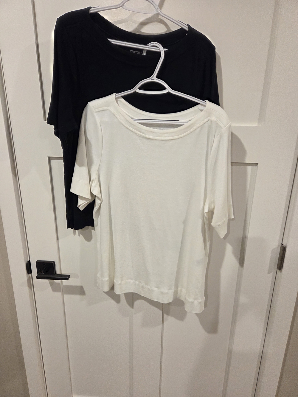 Two Chico's Short Sleeve Tee Duo - Black & White